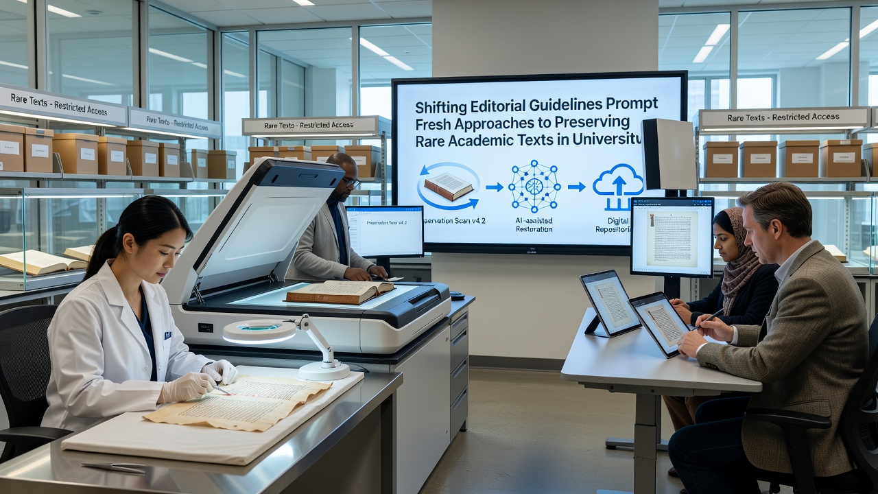 Digitization station capturing details of a 17th-century academic manuscript